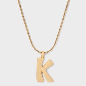 NWT A New Day Round Snake Gold Initial 'K' Necklace